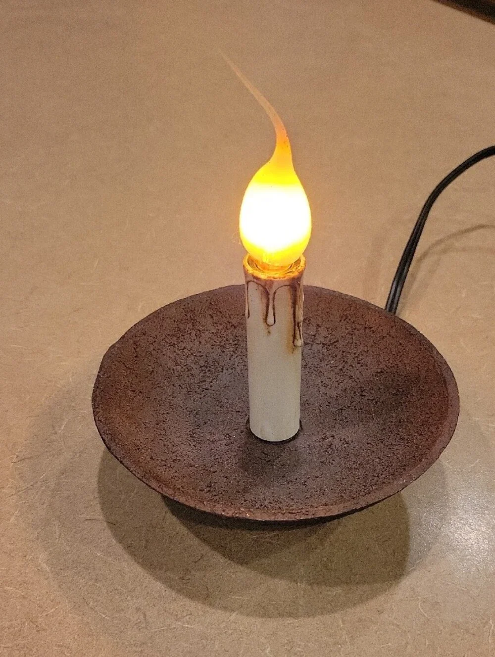 Flicker Flame LED Candle in Yellow by